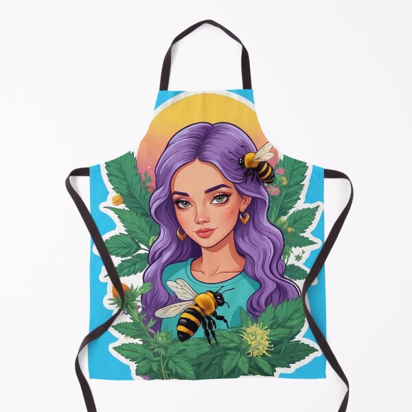 Item preview, Purple hair Bumble Bee Flower Power Chicka designed and sold by wojysmokes.