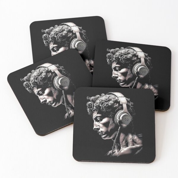 Item preview, Timeless Tunes | Harmony Of Ages - Ancient Greek Man Listening Music On Headphones Red designed and sold by MadeByRobots.