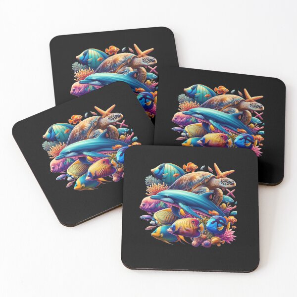 Item preview, Underwater Mosaic of Marine Creatures designed and sold by ChromaticBlend.