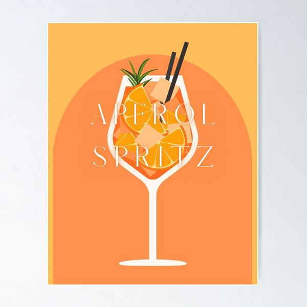 Aperol Spritz Cocktail Print  The perfect poster for aspiring