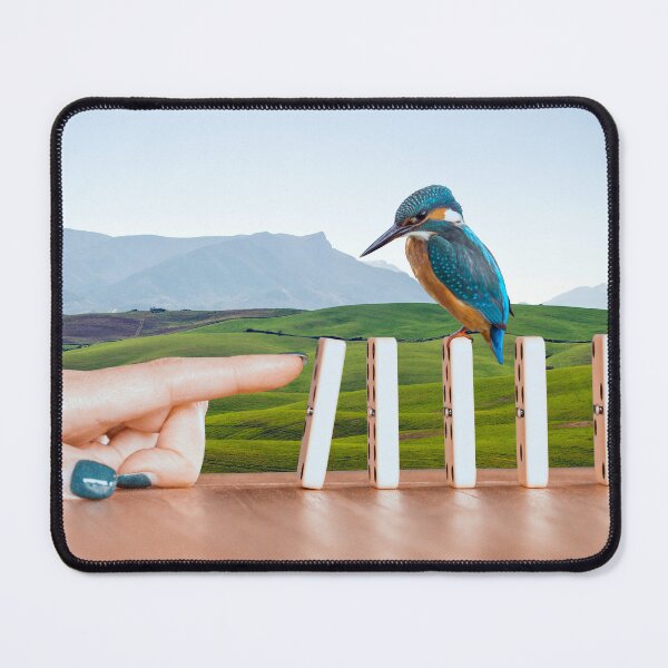 Item preview, Surreal Collage Art Print - Tipping Point: A Domino Effect - Unique Home Decor designed and sold by GollyWillikers.