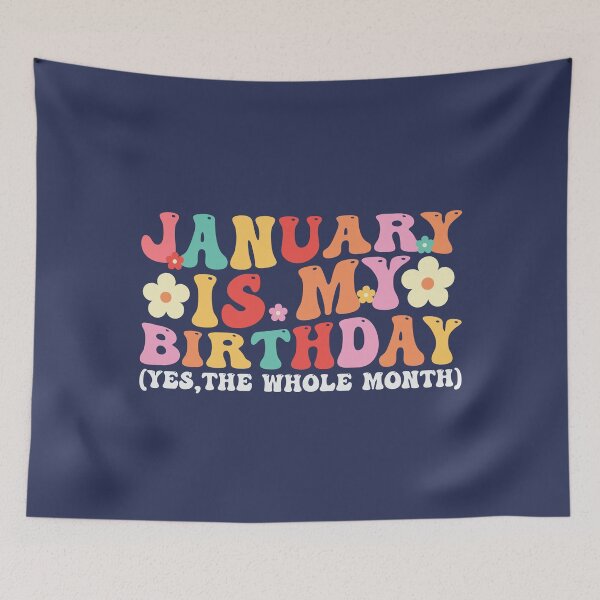Item preview, January Is My Birthday Month Groovy Birthday Font designed and sold by ArtMeetsPizza.