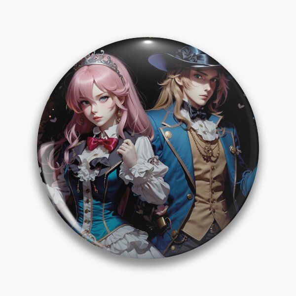 Item preview, Anime Style Queen of Hearts and Mad Hatter with Gold Font designed and sold by BardCoreDesigns.