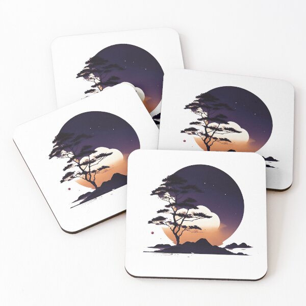 Item preview, Nature tree and the moon in the Mountain  designed and sold by tkhrbika.