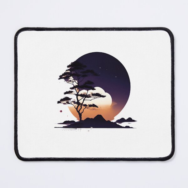 Item preview, Nature tree and the moon in the Mountain designed and sold by tkhrbika.