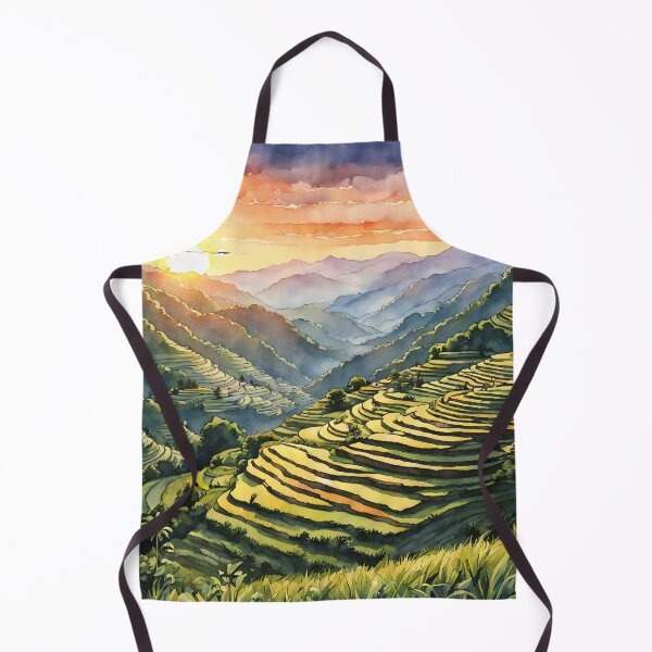 Item preview, Philippines Sunset: Banaue Rice Terraces Watercolor Beauty designed and sold by LSVart.