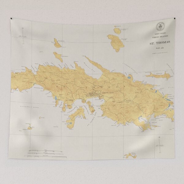 Item preview, Vintage Map of St Thomas (1922) designed and sold by BravuraMedia.