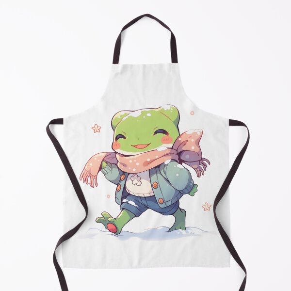 Item preview, Cute Kawaii Christmas Froggy Happy Frog Walking in the Snow designed and sold by CozyKawaiiArt.
