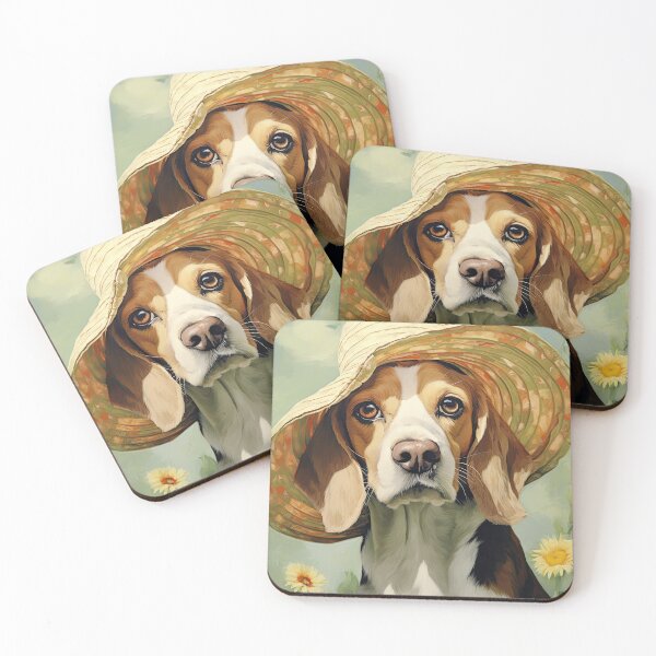 Item preview, Beagle dog lady with summer hat designed and sold by WallyPink.