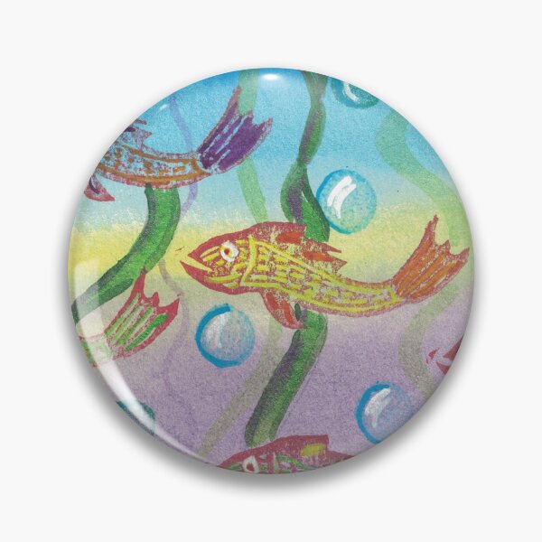 Item preview, fish bubbles painting designed and sold by CrittersByLola.