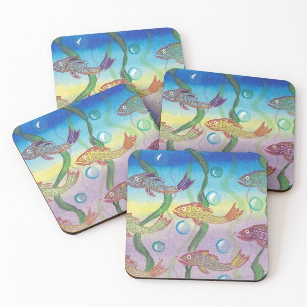 Item preview, fish bubbles painting designed and sold by CrittersByLola.
