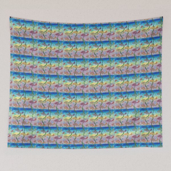 Item preview, fish bubbles painting designed and sold by CrittersByLola.