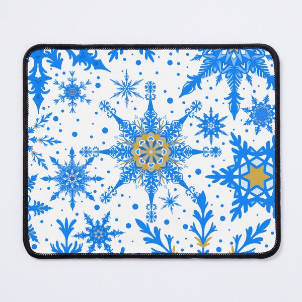 Item preview, Snowy Christmas Snowflakes ( White and Blue version ) designed and sold by Savi Singh.