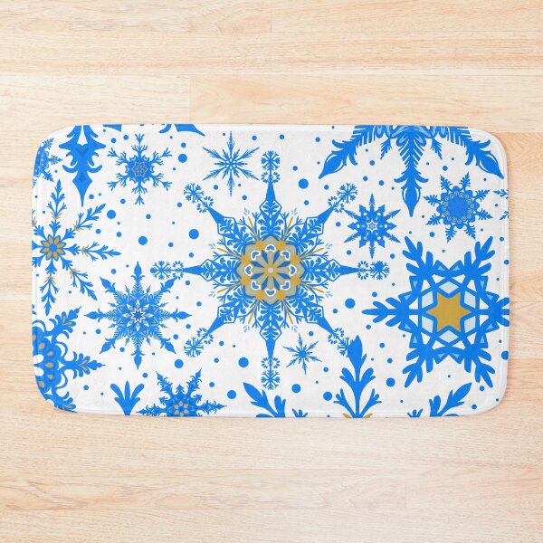 Item preview, Snowy Christmas Snowflakes ( White and Blue version ) designed and sold by Savi Singh.