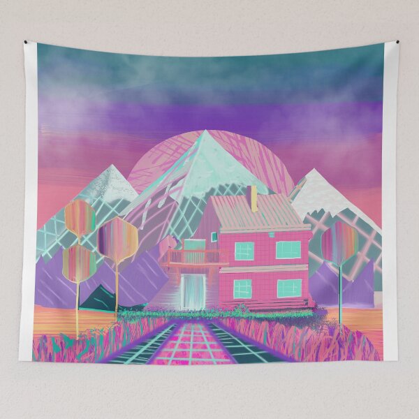 Item preview, A Cybernetic Dwelling Amongst Neon Peaks designed and sold by AdriaCaps Art & Design.