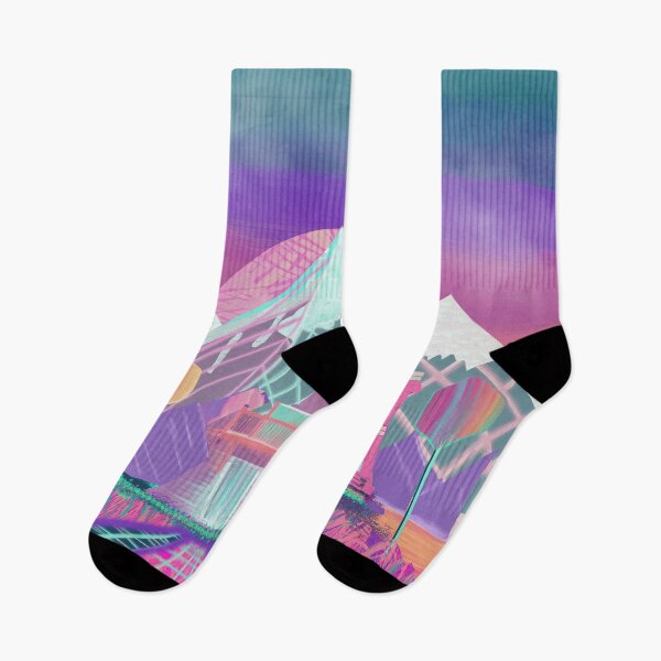 Item preview, A Cybernetic Dwelling Amongst Neon Peaks designed and sold by AdriaCaps Art & Design.