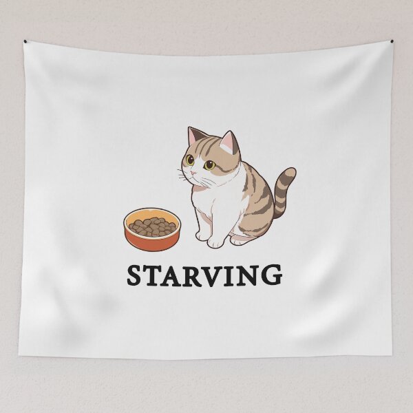 Item preview, Hungry starving cat designed and sold by babu-babu-.