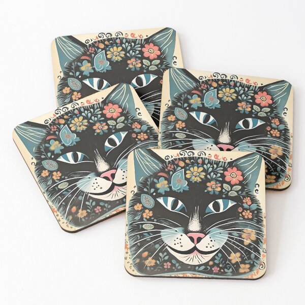 Item preview, Flower Face Cat designed and sold by Reclining Buddha Cat.