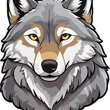 Artwork thumbnail, Adult wolf looking forward by StickerLab4