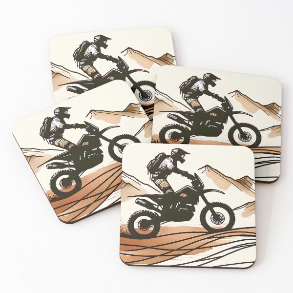 Item preview, Motocross rider colorful desert enduro dunes designed and sold by OutdoorMemories.