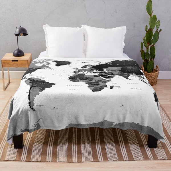 Item preview, Monochrome World Map designed and sold by UrbanEpiphany.