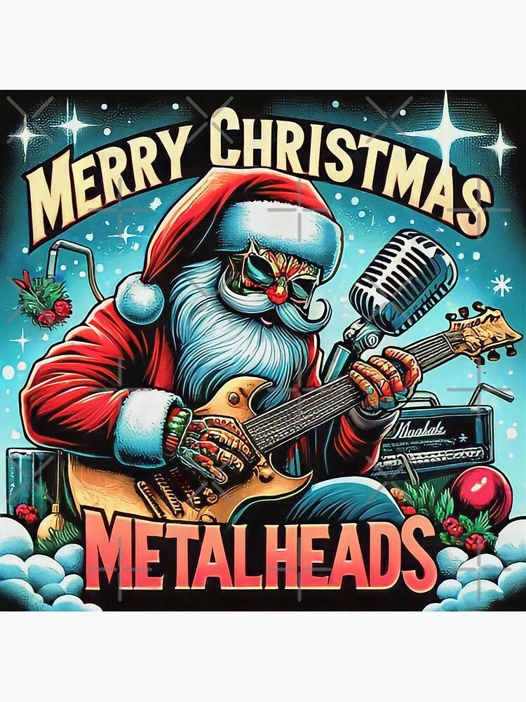 Thumbnail 3 of 3, Sticker, Merry Christmas metalheads designed and sold by Coollzone.