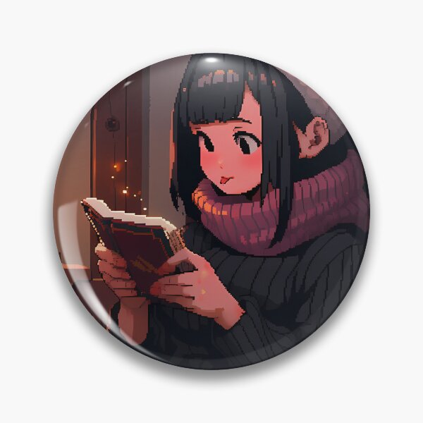 Item preview, Cozy Anime girl enjoying her book- Pixel art designed and sold by octoboobs.