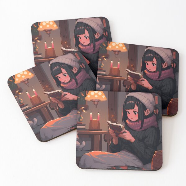Item preview, Cozy Anime girl enjoying her book- Pixel art designed and sold by octoboobs.