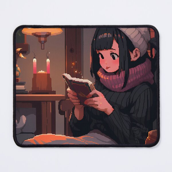 Item preview, Cozy Anime girl enjoying her book- Pixel art designed and sold by octoboobs.