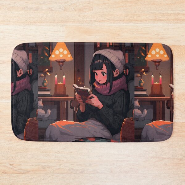 Item preview, Cozy Anime girl enjoying her book- Pixel art designed and sold by octoboobs.