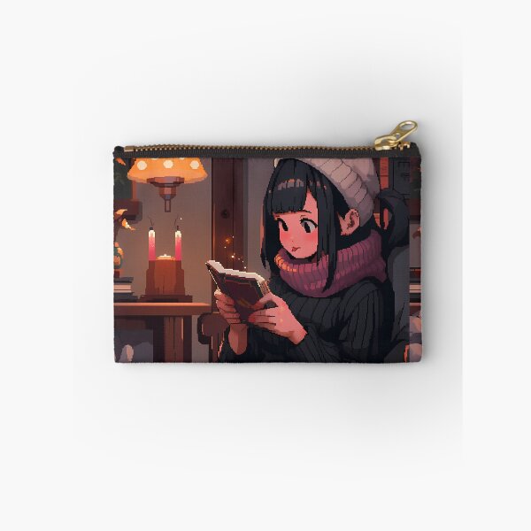 Item preview, Cozy Anime girl enjoying her book- Pixel art designed and sold by octoboobs.