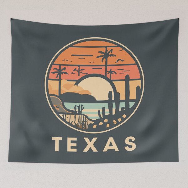 Item preview, Texas - Vintage Sunset - Colorful Illustration designed and sold by Amazing States of America.