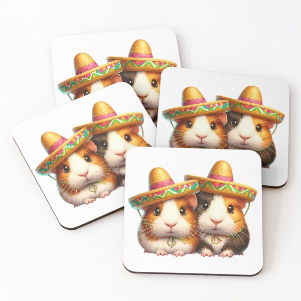Item preview, Two guinea pigs with sombreros designed and sold by CreativeSparkzz.