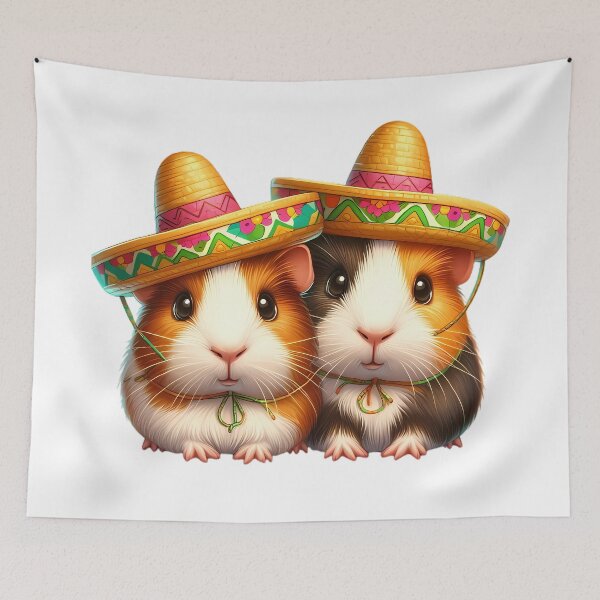 Item preview, Two guinea pigs with sombreros designed and sold by CreativeSparkzz.