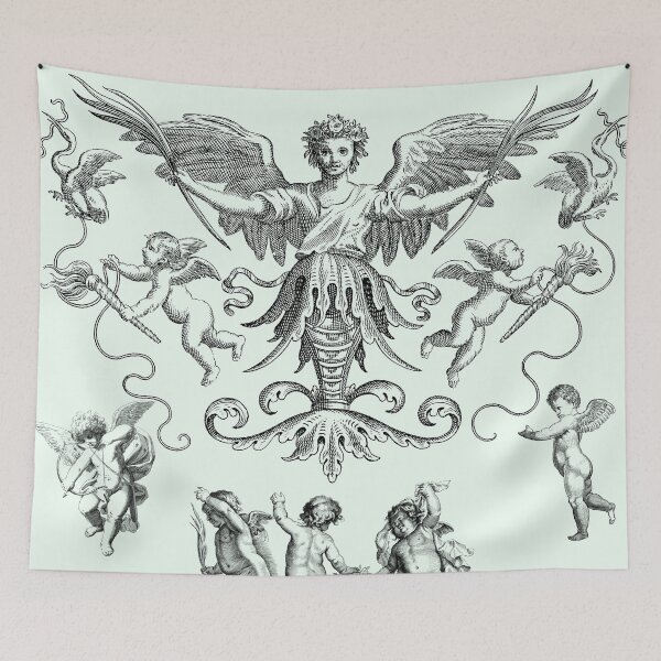 Item preview, Baroque Sapphire pk Batik Renaissance Angel Cherub Design designed and sold by TheLocoShop.