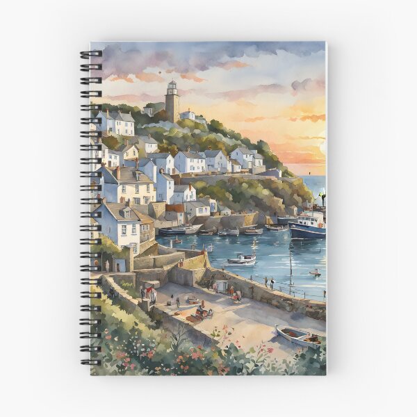 Item preview, Captivating Mevagissey Sunset: Watercolor Beauty designed and sold by LSVart.