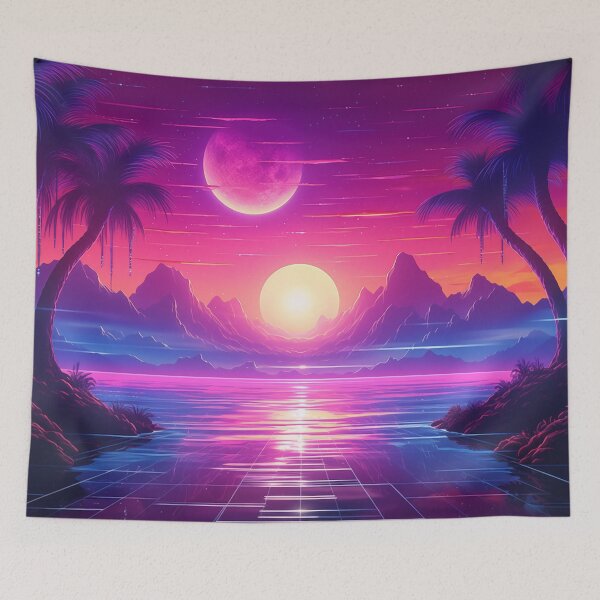 Item preview, Sunset Synchrony: Cool Waves of Synthwave designed and sold by Mullet Monkey.