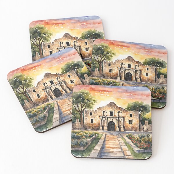 Item preview, San Antonio Sunset: The Alamo's Watercolor Beauty designed and sold by LSVart.