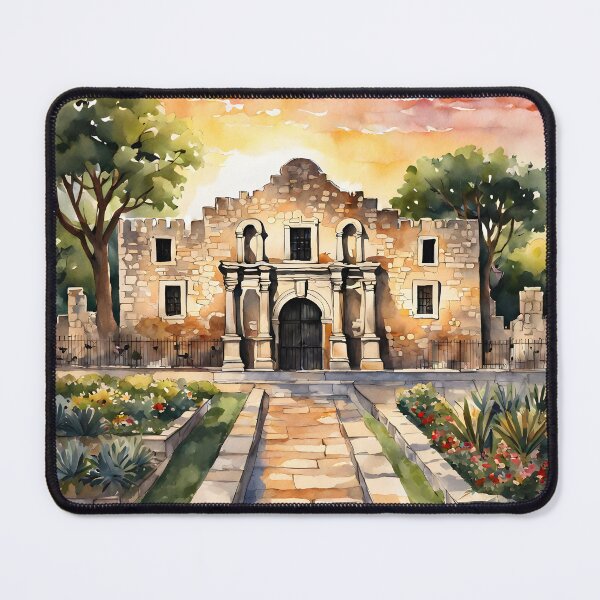 Item preview, San Antonio Sunset: The Alamo's Watercolor Beauty designed and sold by LSVart.