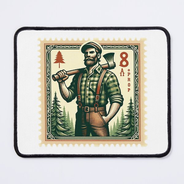 Item preview, Vintage Lumberjack Stamp Collector Postage designed and sold by LumberEchoArts.