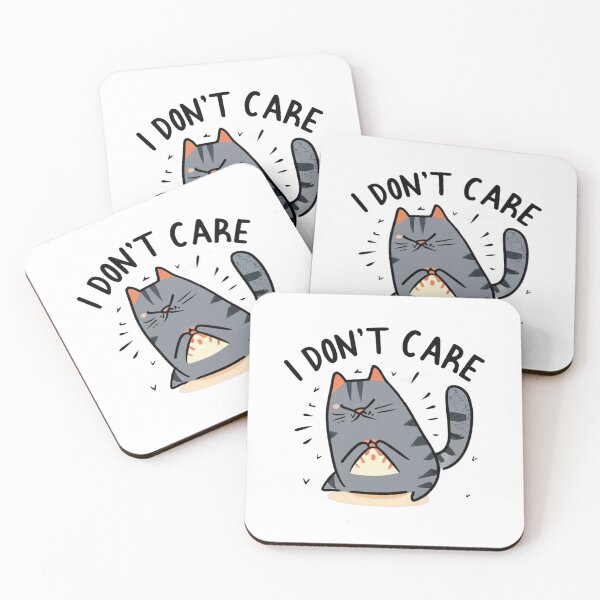 Item preview, Grey cat i don't care designed and sold by LuckyFamily.