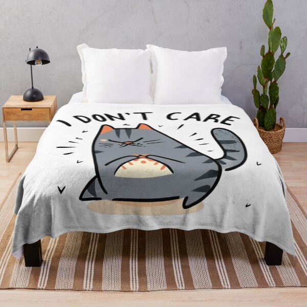 Item preview, Grey cat i don't care designed and sold by LuckyFamily.