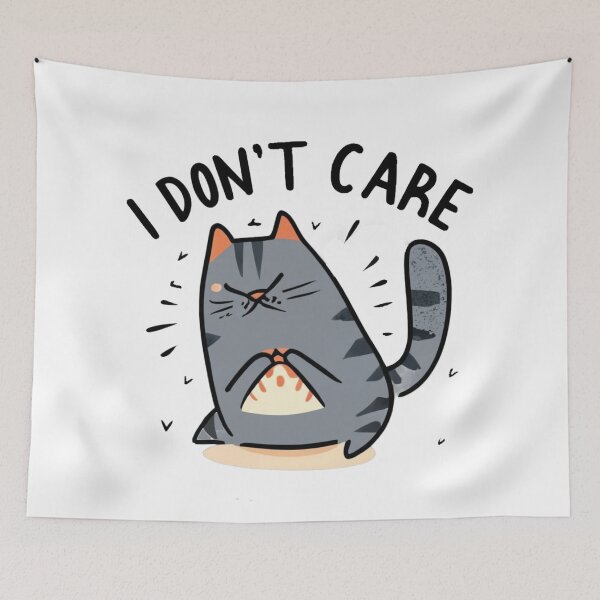 Item preview, Grey cat i don't care designed and sold by LuckyFamily.
