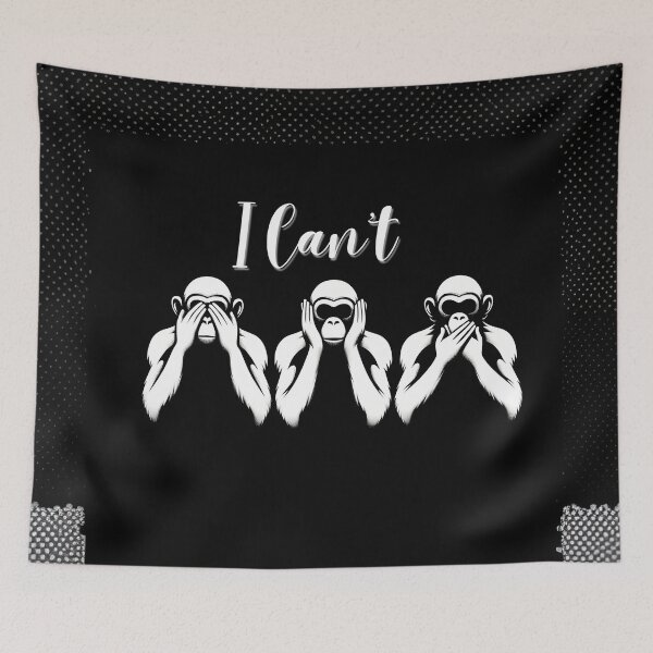 Item preview, Three Wise Monkeys Graphic on Redbubble designed and sold by RevGens.