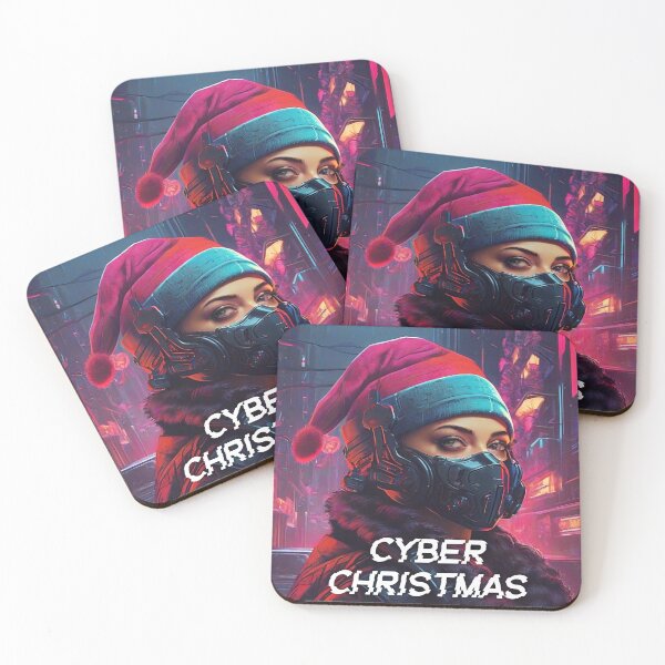 Item preview, Cyber Christmas Yuletide Greetings: Neon Cyber Christmas - Versatile Print Design designed and sold by ButonDesign.