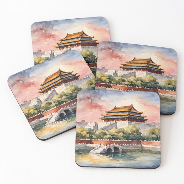Item preview, Sunset Splendor: Forbidden City Watercolor Beauty in Beijing, China designed and sold by LSVart.