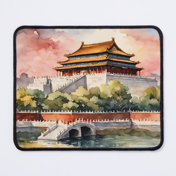 Item preview, Sunset Splendor: Forbidden City Watercolor Beauty in Beijing, China designed and sold by LSVart.