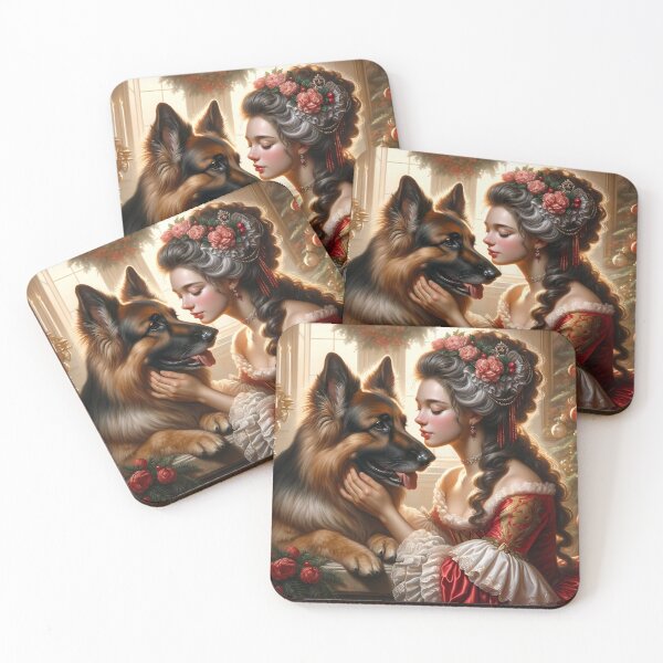 Item preview, Yuletide Affection - Woman and German Shepherd designed and sold by DeenaDee.