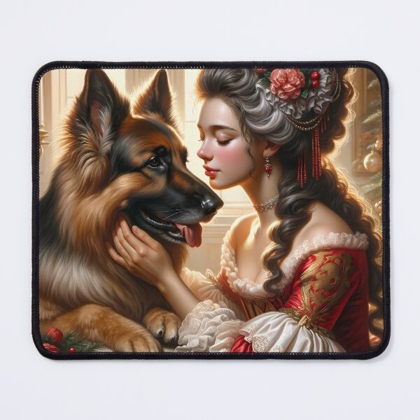 Item preview, Yuletide Affection - Woman and German Shepherd designed and sold by DeenaDee.