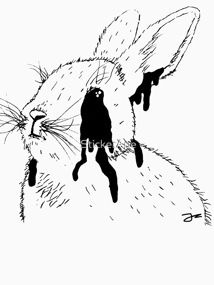 Thumbnail 6 of 6, Pullover Hoodie, Crying Rabbit; designed and sold by StickerApe.
